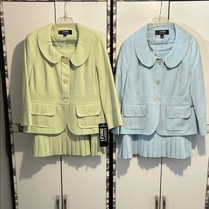 Larry Levine Women's Skirt Set in Light Green and Light Blue